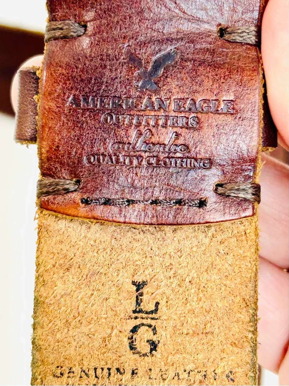 American Eagle Outfitters Brown Leather Belt with Studded Design, Boho Western